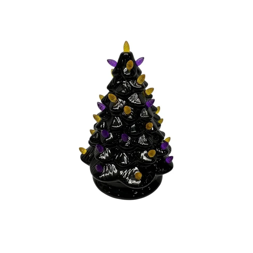 Halloween Ceramic Tree Haunted Black 9.5
